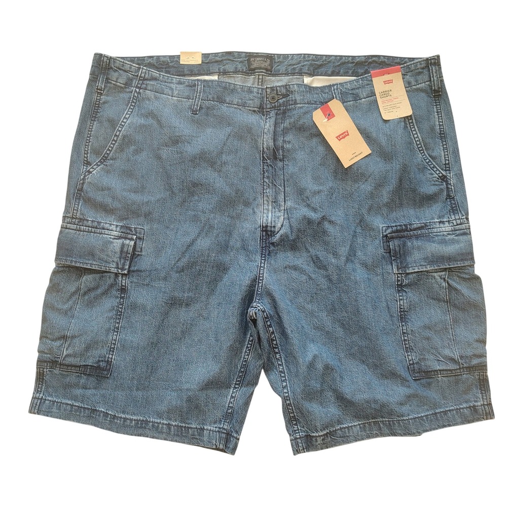 Levis Mens Carrier Cargo Shorts‎ Lightweight Denim Blue W48 001KH-0006 NEW